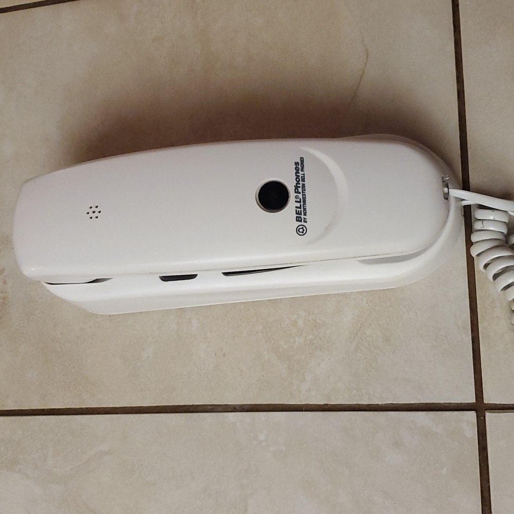 Vintage Bell Pushbutton Desktop Wallmount Phone White